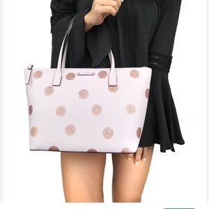 Beautiful Kate Spade Hani Haven Lane Plum
Dawn Pink Polka Dot Handbag NWT